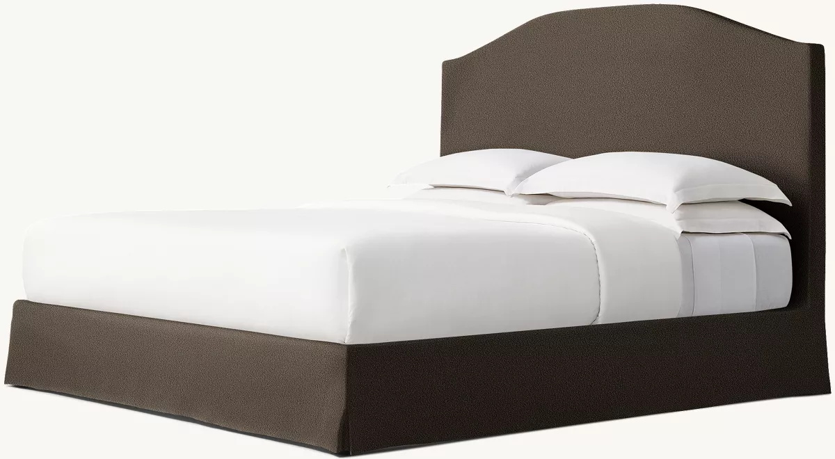Slipcovered Camelback Panel Bed