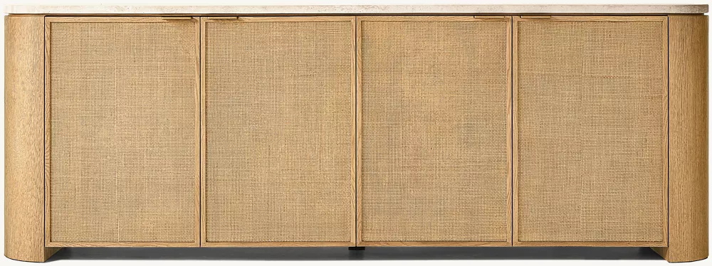 Woven Panel 4-Door Sideboard