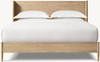 Solid Wood Bed with Wing-shaped Headboard