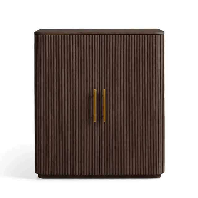 Modern White Oak Wine Cabinet