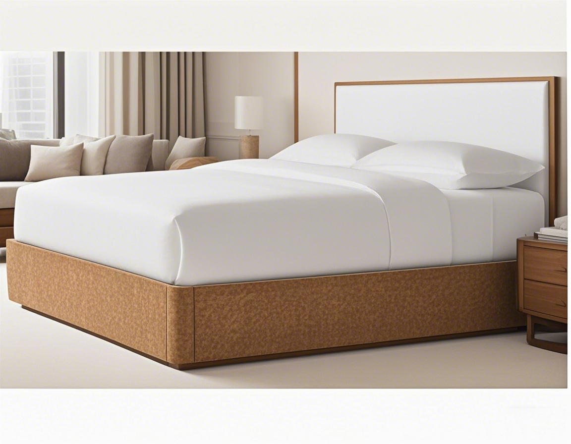 Tree Bark Finish Matte White Oak Solid Wood Panel Bed