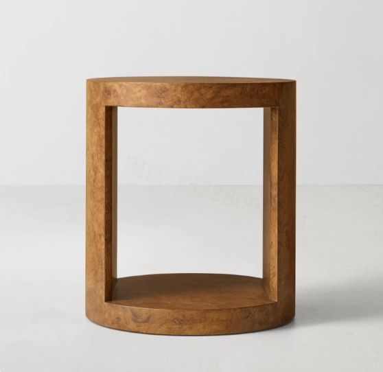Luxury Round Tree Bark Bedside Table
