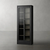 Modular Single Tall Reeded Glass Plinth Cabinet