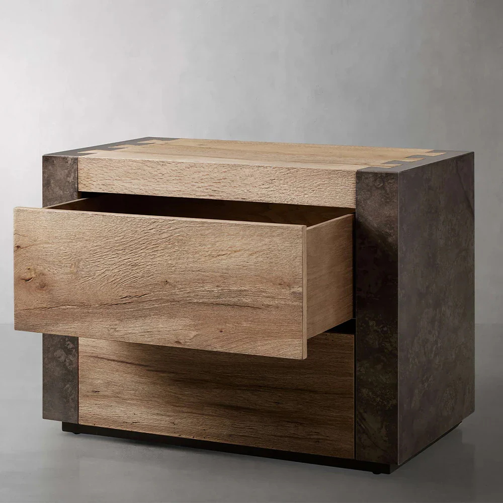 Two - tone Double - drawer nightstand