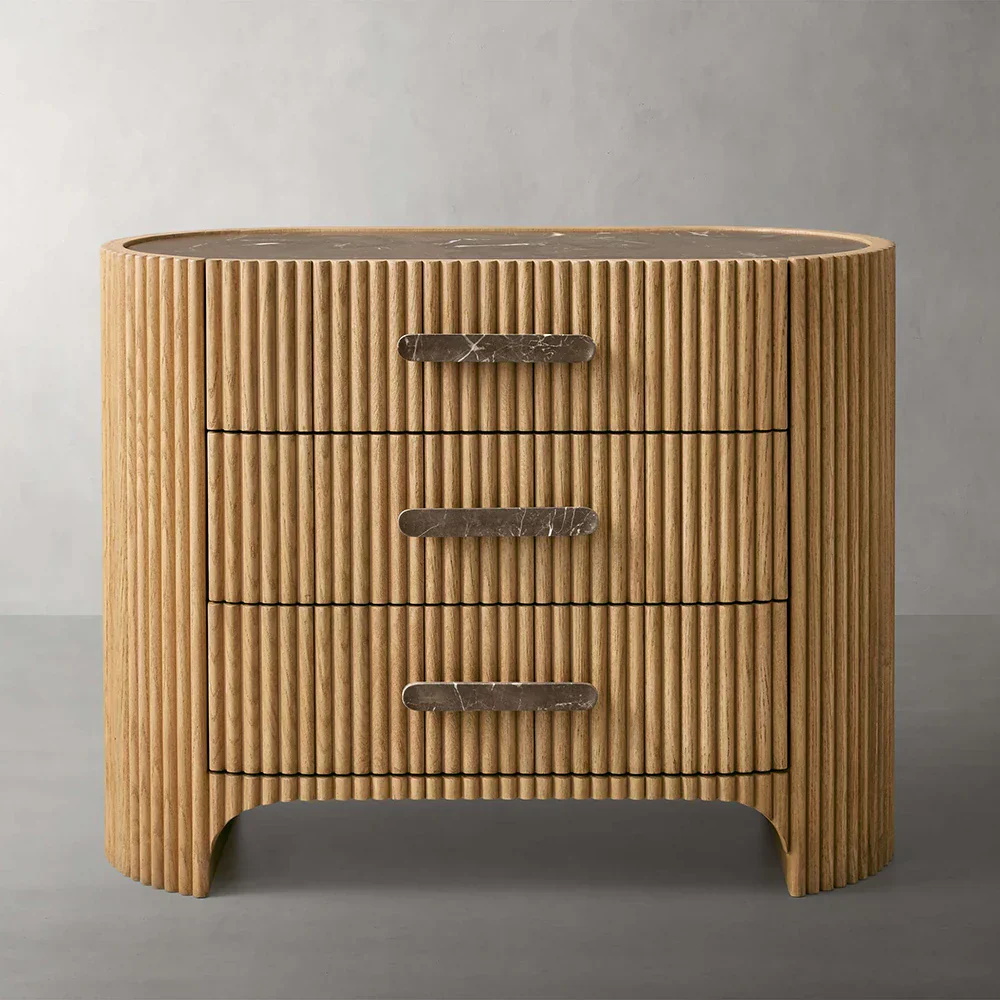 Ribbed Elegance Nightstand