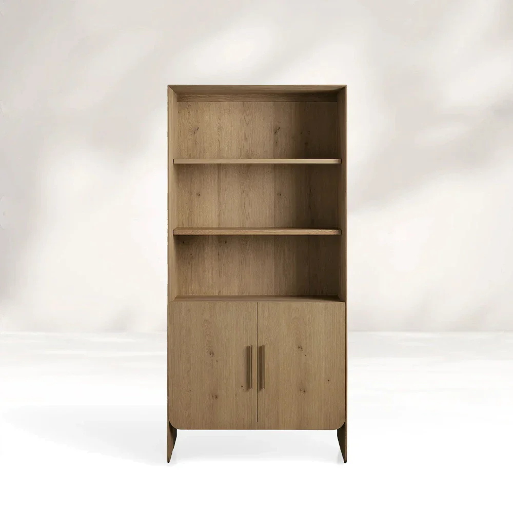 Contemporary Rustic Wood Bookcase