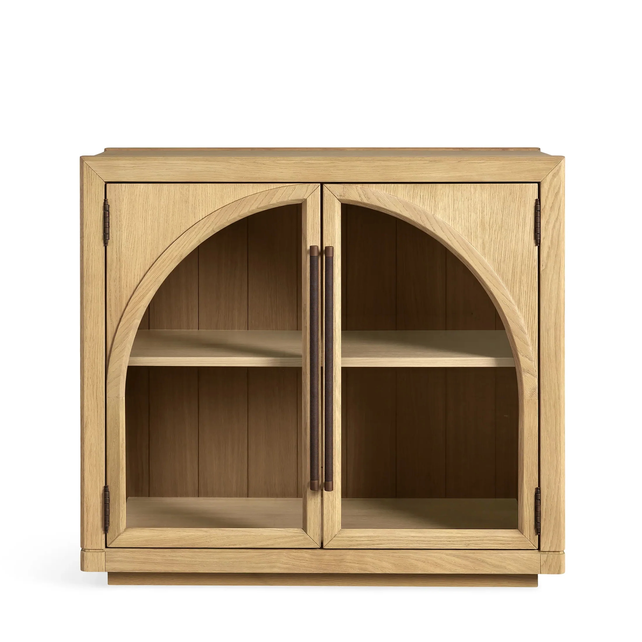 Low - profile Black Glass - front Cabinet