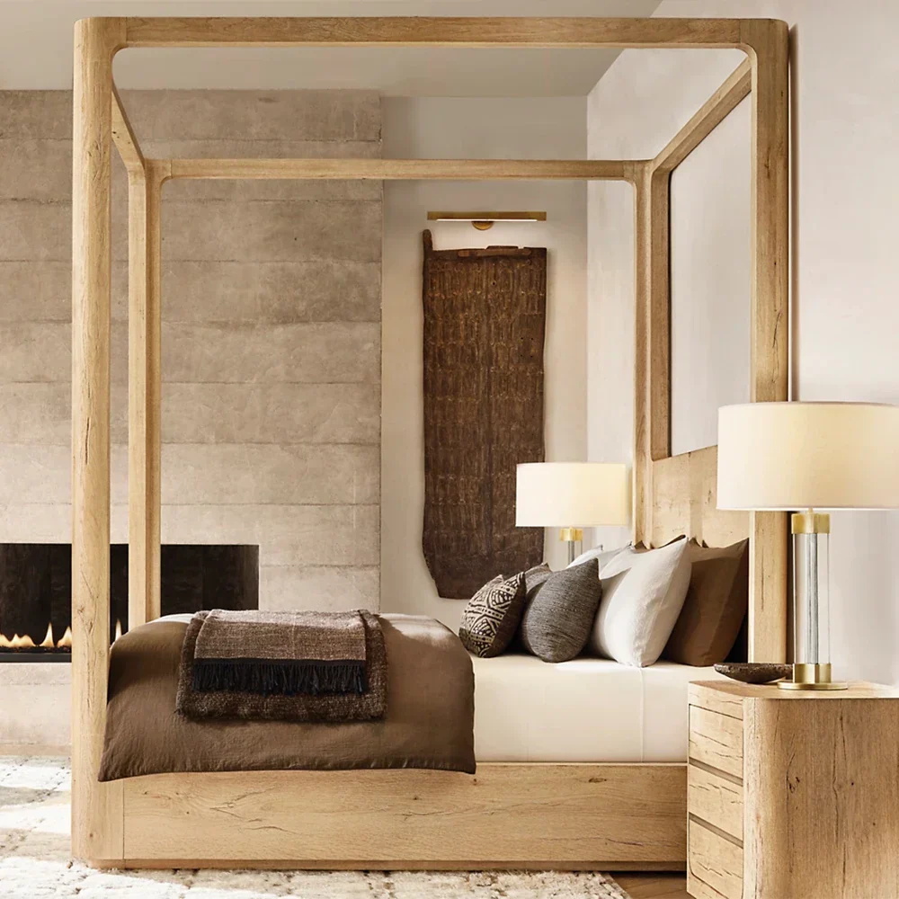 Wood Canopy Bed