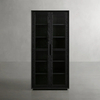 Two - door Glass - enclosed Wooden Display Shelf