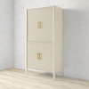 Modern Black Wood Grooved Cabinet