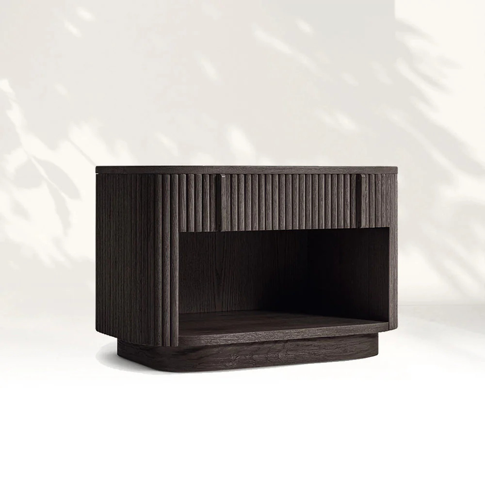 Vertical - striped Open - shelf Nightstand