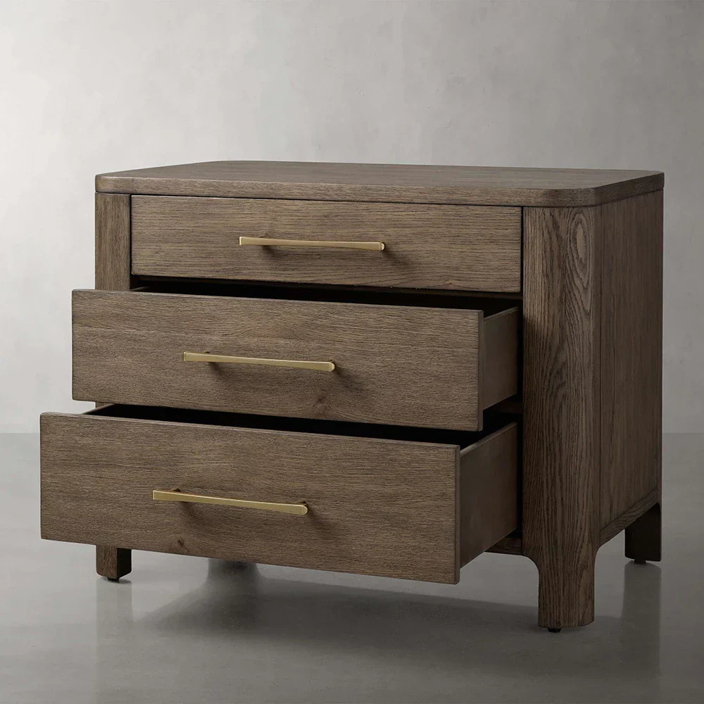  Oak Three - drawer Nightstand