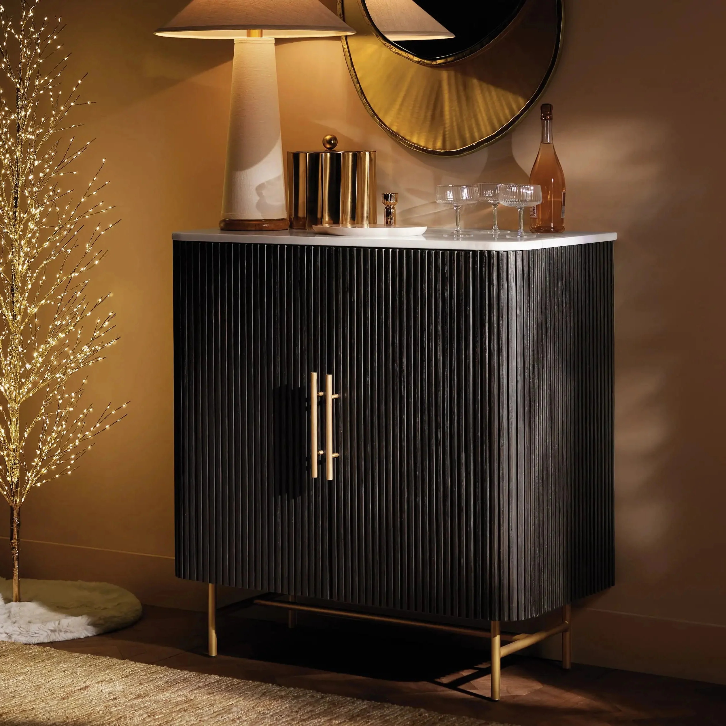 oak wine cabinet