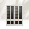 Modular Stacked Reeded Glass Plinth Cabinet