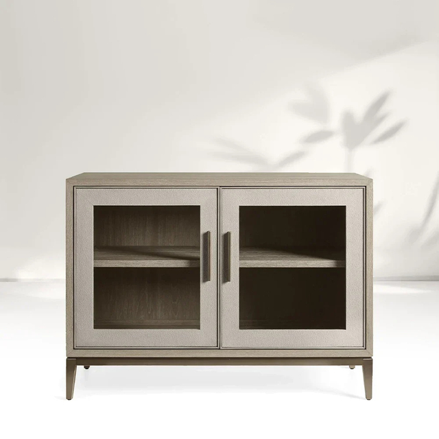  Two Door Cabinet with Glass Doors