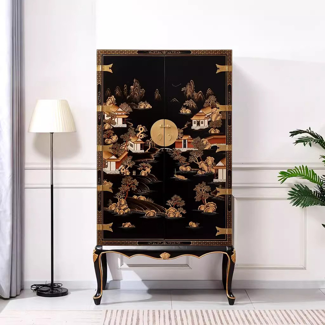 New Classical Chinese Hand-painted Wardrobe
