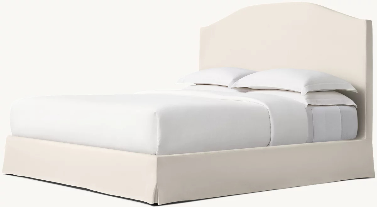 Slipcovered Camelback Panel Bed