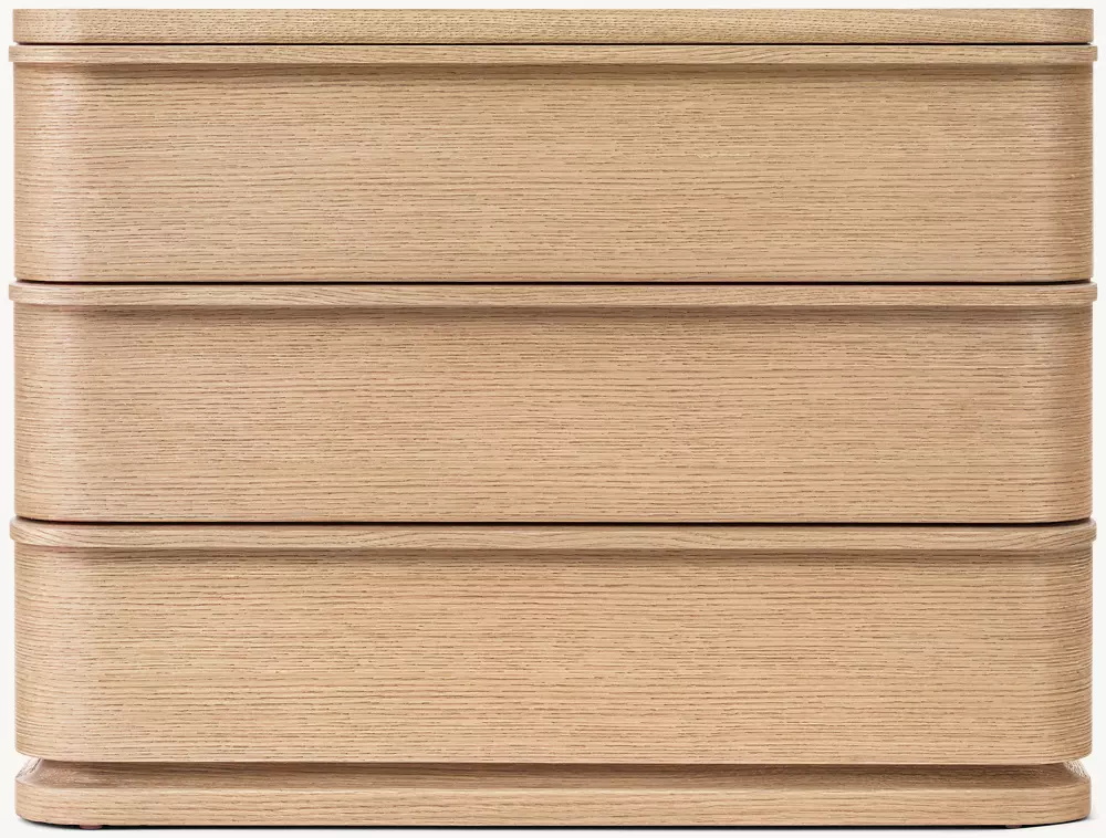 Simple Wood Three-drawer Bedside Table
