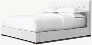  Fabric Box-Tufted Panel Platform Bed