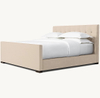 Fabric Box-Tufted Panel Platform Bed with Footboard