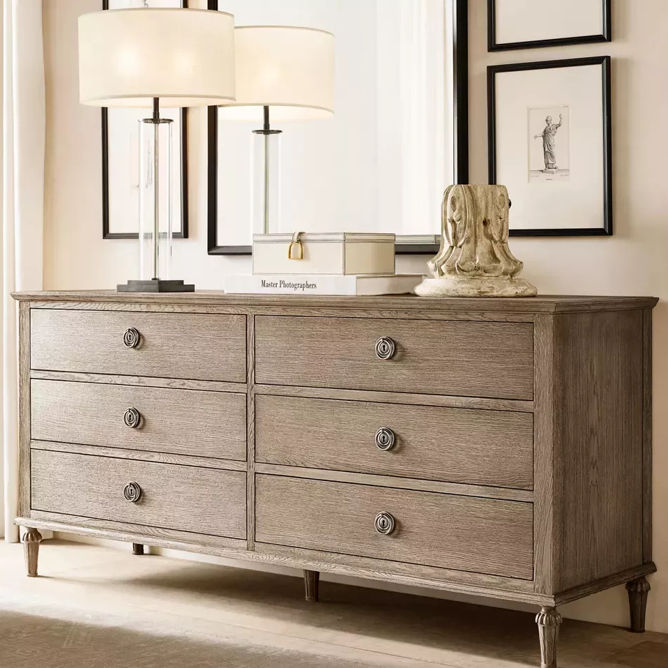  Oak Six-drawer Cabinet: Outlining the New Realm of Spatial Aesthetics with Simplicity