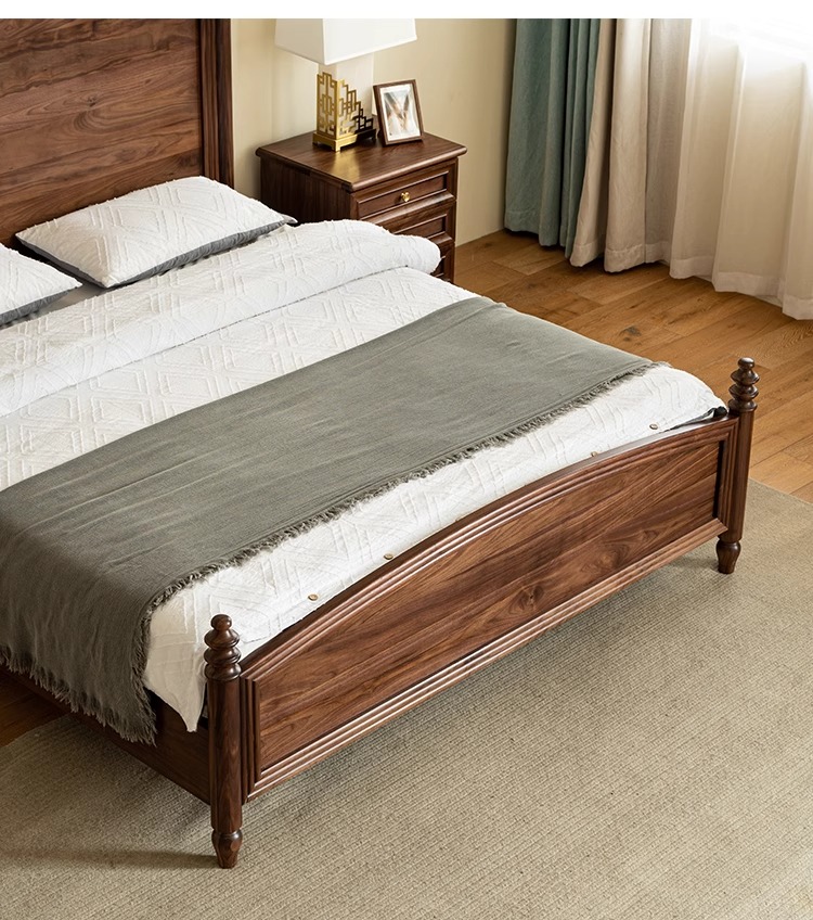 Black Walnut Solid Wood Bed