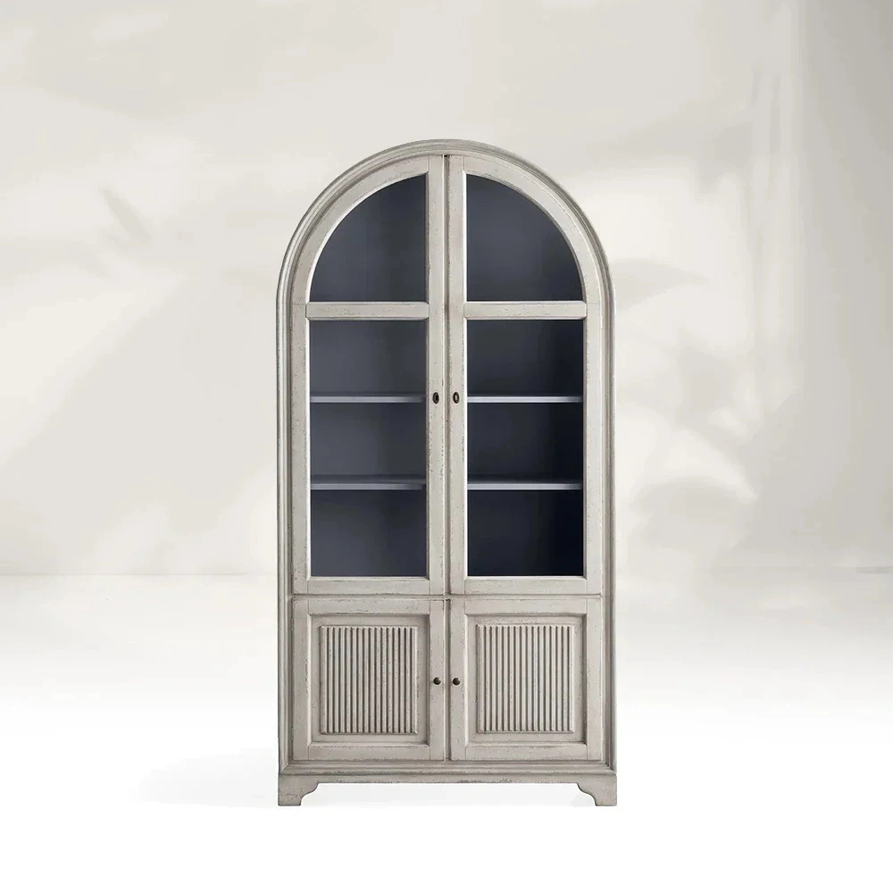 White Oak Serenity Arc Glass Cabinet