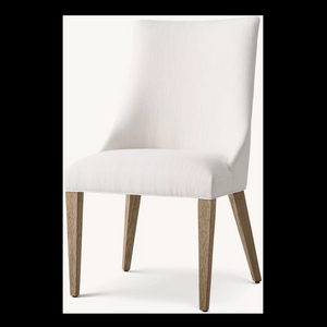 Simple Fabric Dining Table with Solid Wood Chairs