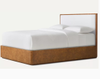 Tree Bark Finish Matte White Oak Solid Wood Panel Bed