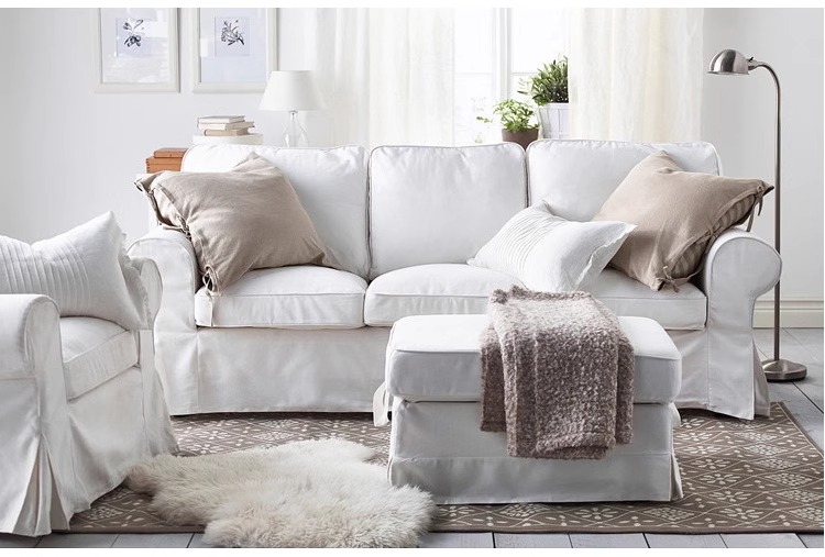 Removable And Washable White Sofa