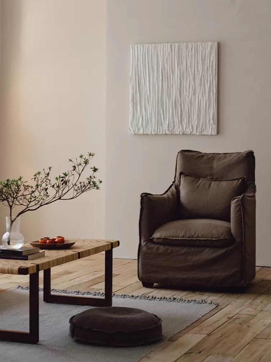 Linen single sofa