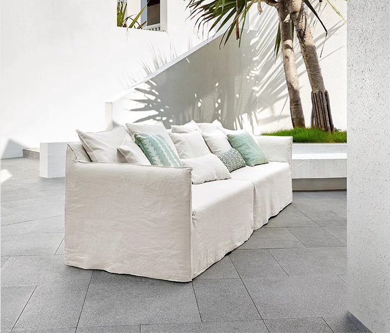 Japanese-style linen fabric simple sofa