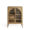 Wood Cabinet with Arch - top Glass Panels 