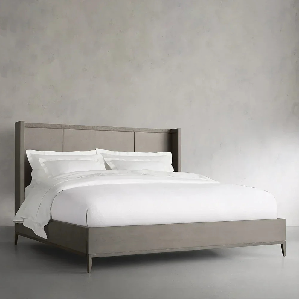 Vertical - panel Headboard Grey Bed