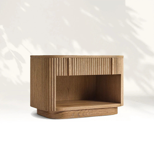 Vertical - striped Open - shelf Nightstand