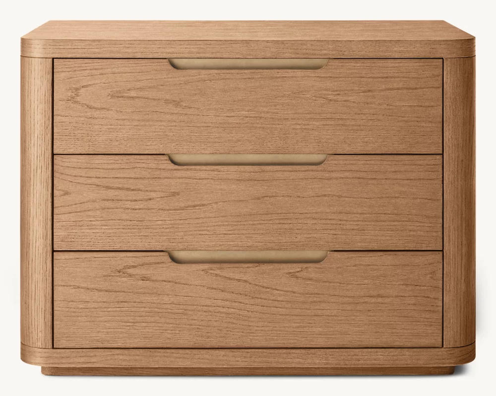 Solid Wood Rounded-edge Nightstand