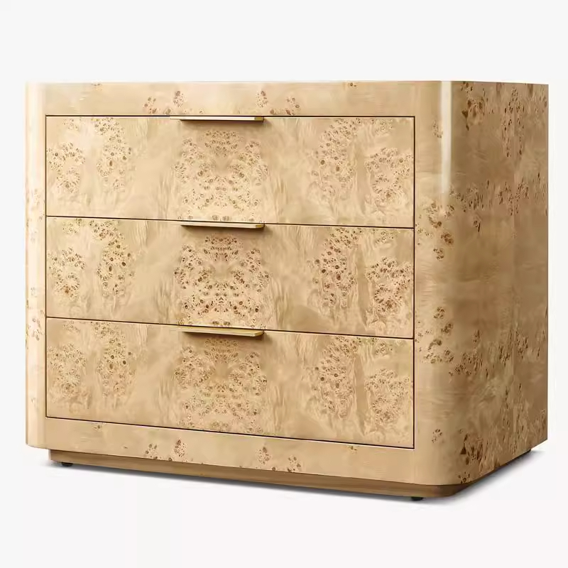 American Rural Tree Bark Bedside Table