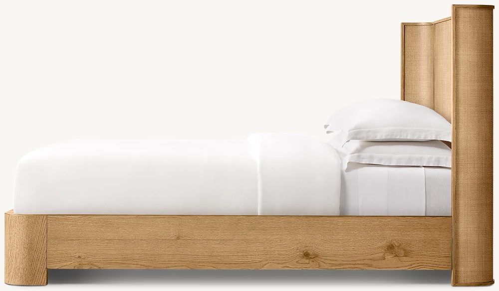 The side of the solid wood bed