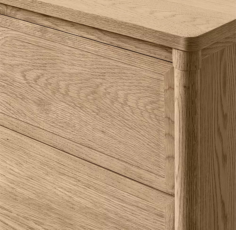 Patterned White Oak Six-Drawer Chest