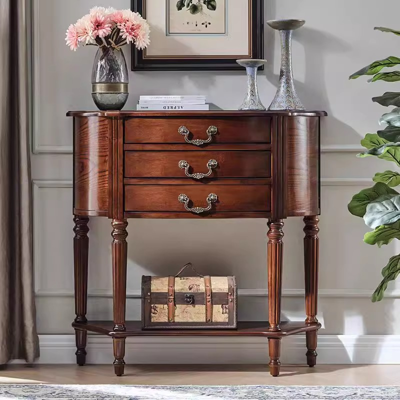American-style Retro Semi-circular Entrance Cabinet