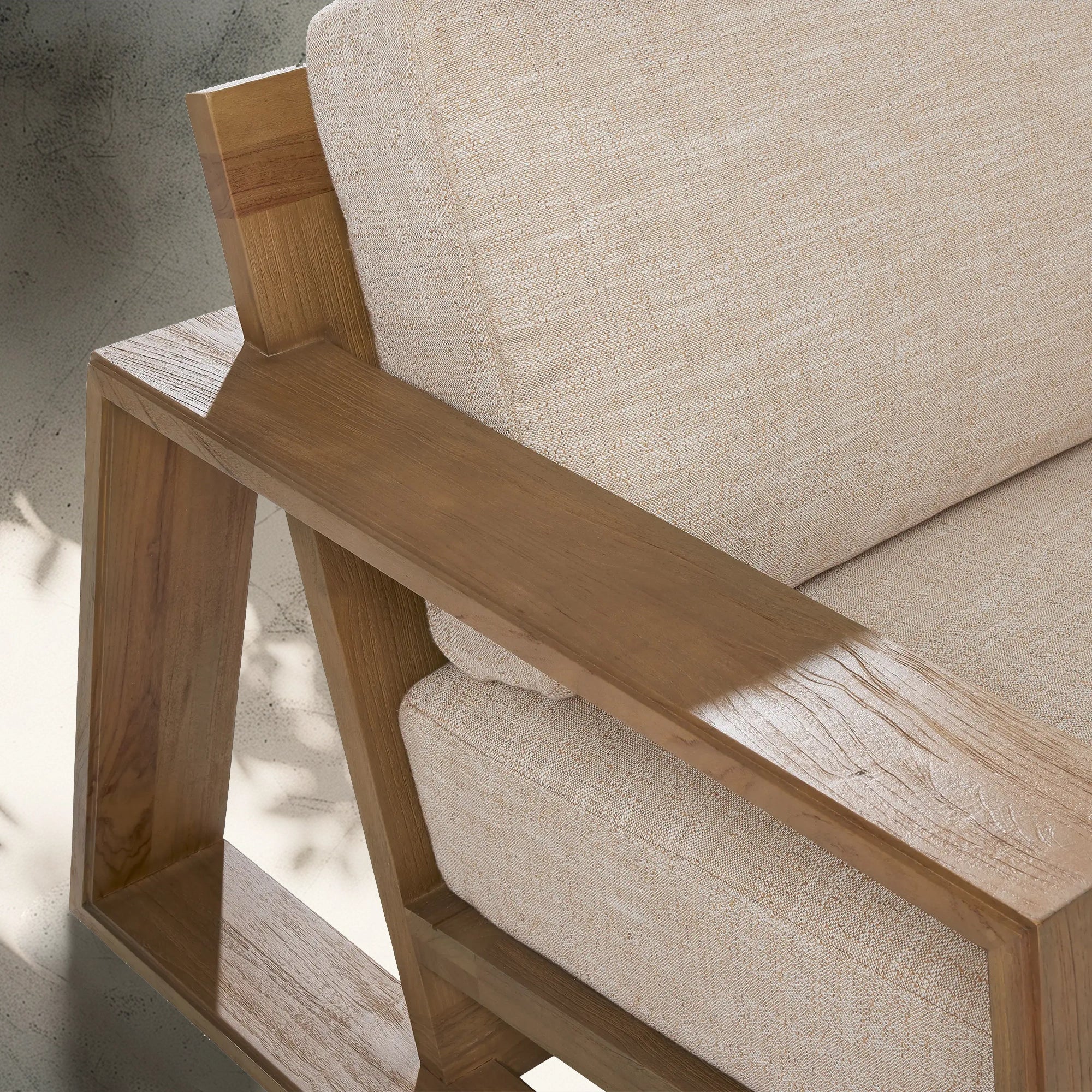 Outdoor Teak Sofa In Weathered Fawn