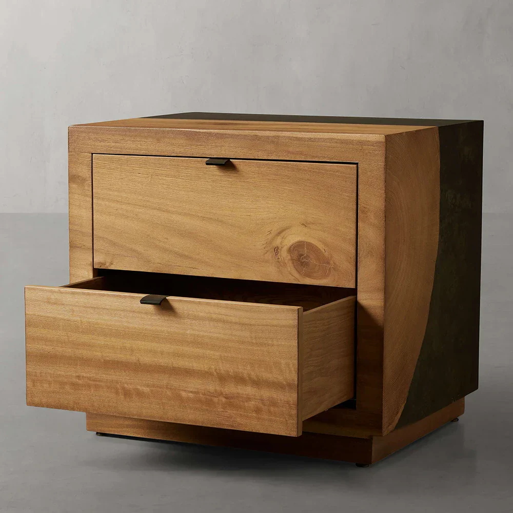 Twin - drawer Modern Bedside Cabinet