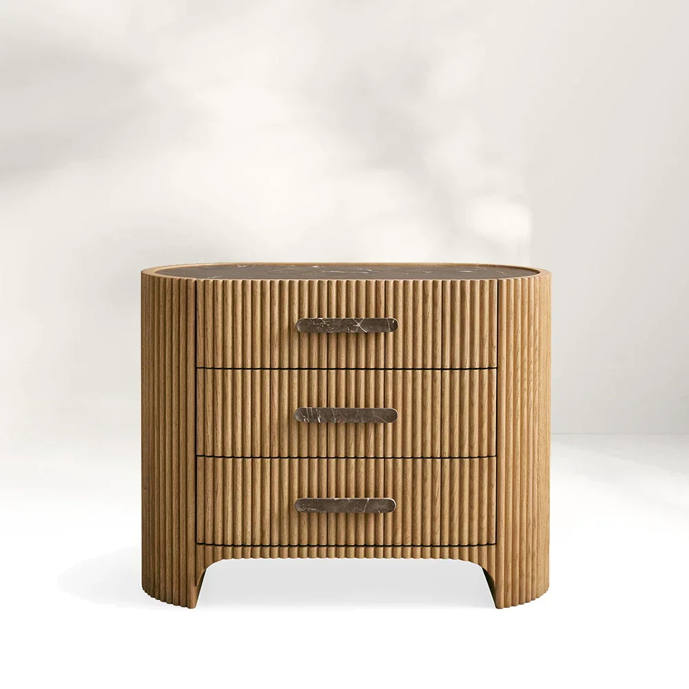 Ribbed Elegance Nightstand