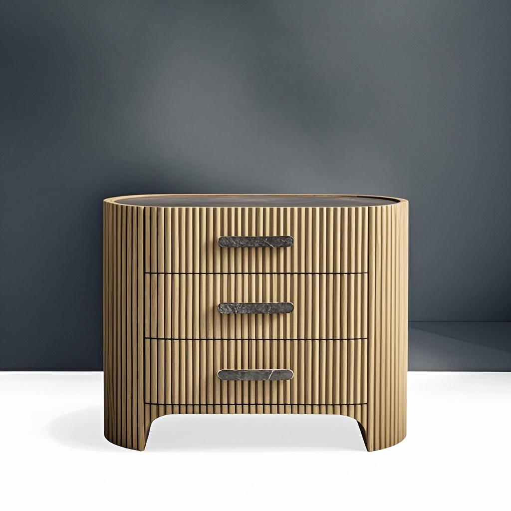 Ribbed Elegance Nightstand