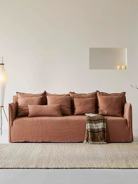 Japanese-style linen fabric simple sofa
