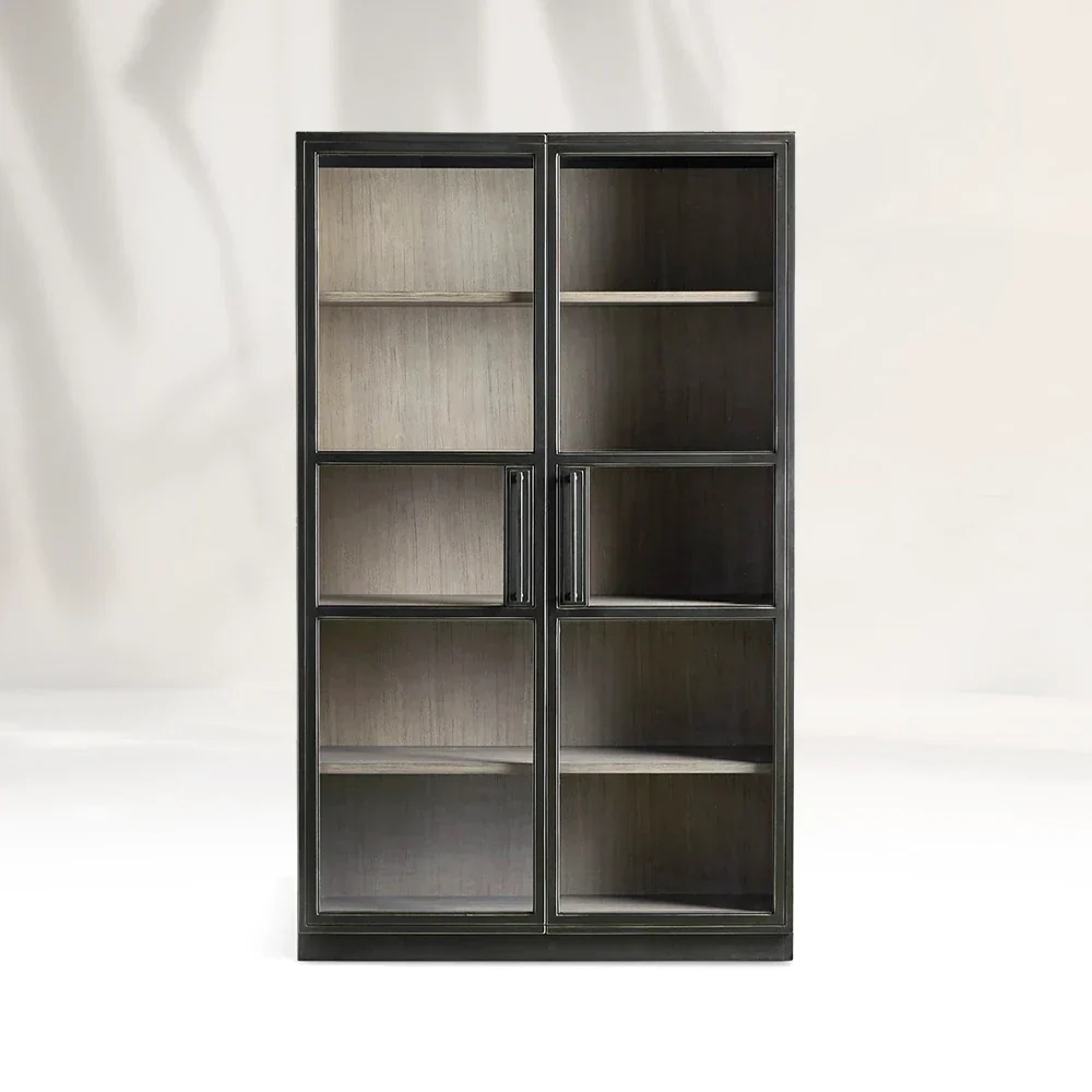 Factory oak and glass Cabinet