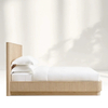 Vertical - grooved Headboard Wood Bed