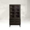 Glass Door Bookcase with File Base