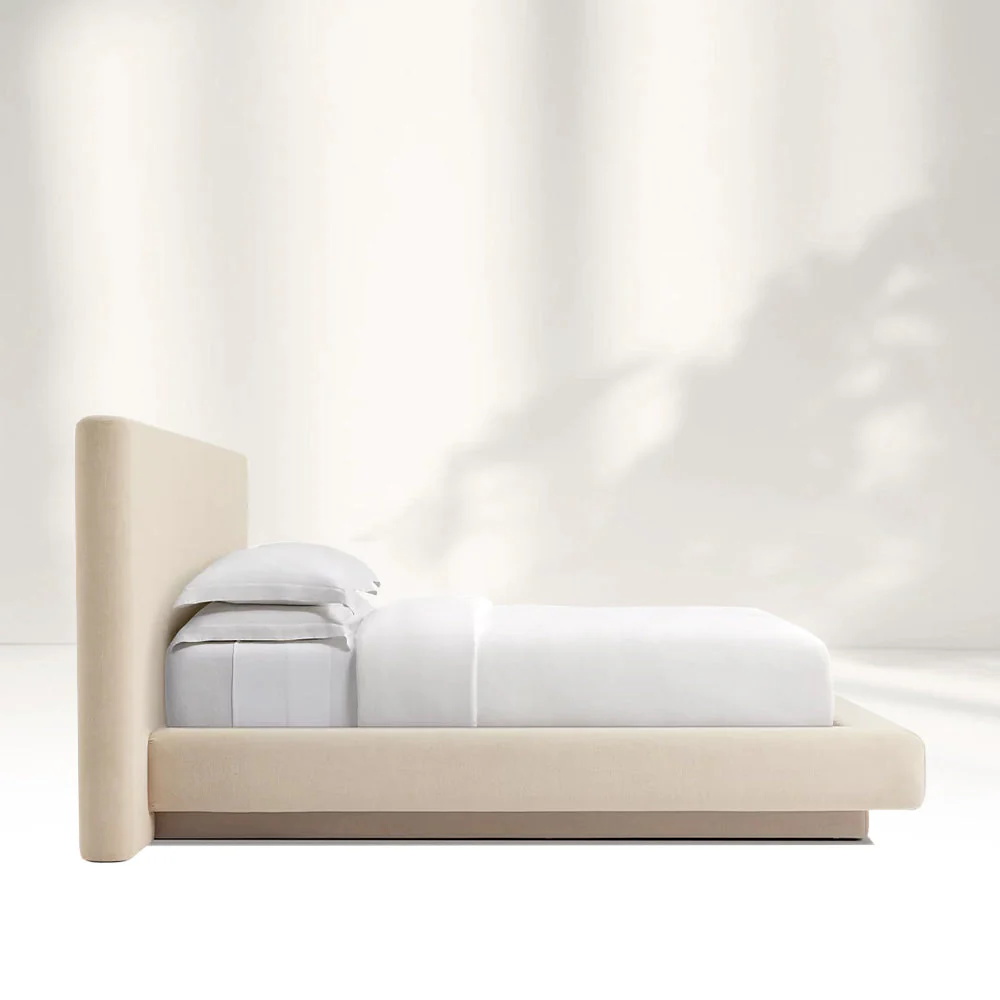 Contemporary Soft textured Beige Bed