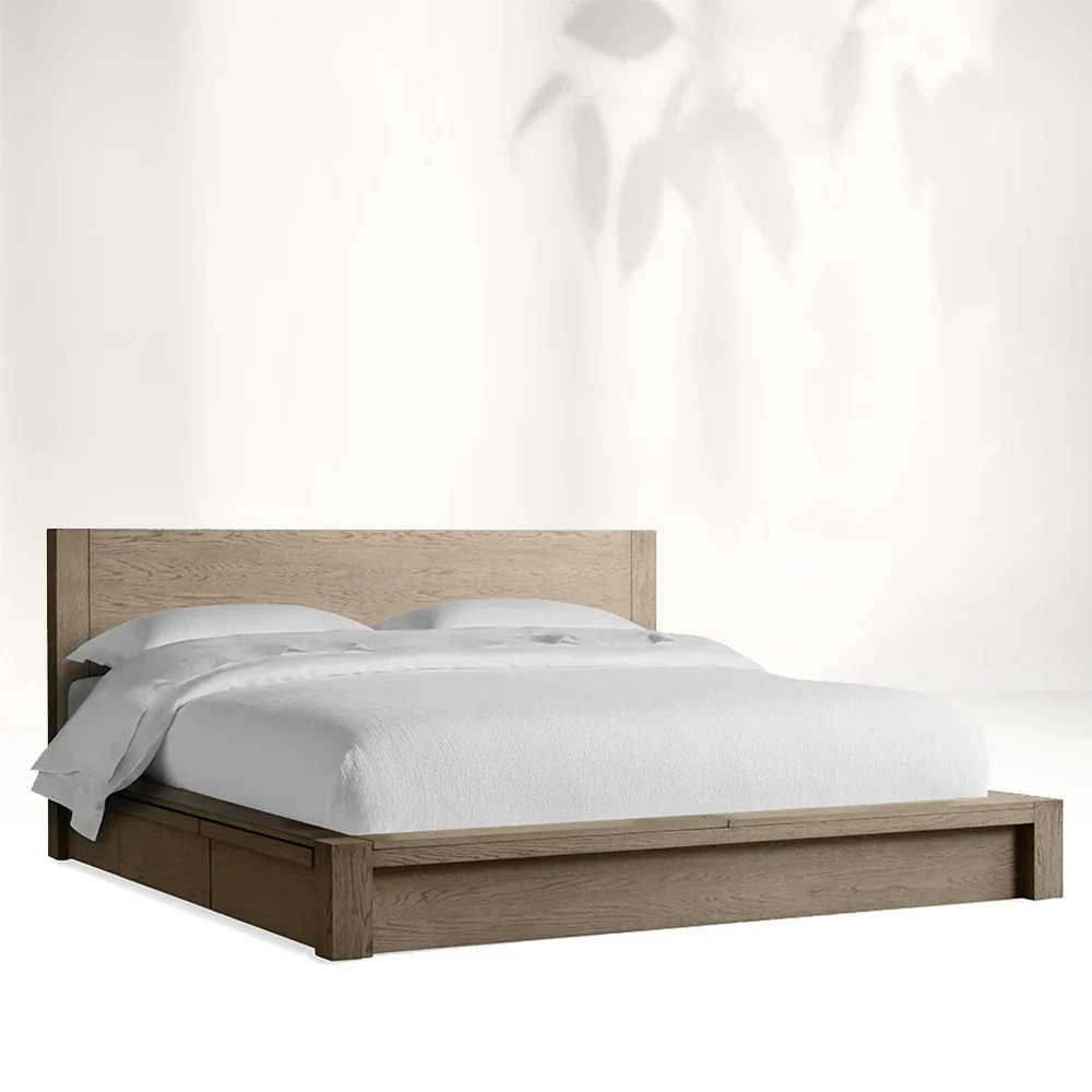 Modern Rustic - style Oak Bed